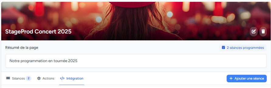 Intégration billetterie site web - Widget de vente billets concerts et spectacles